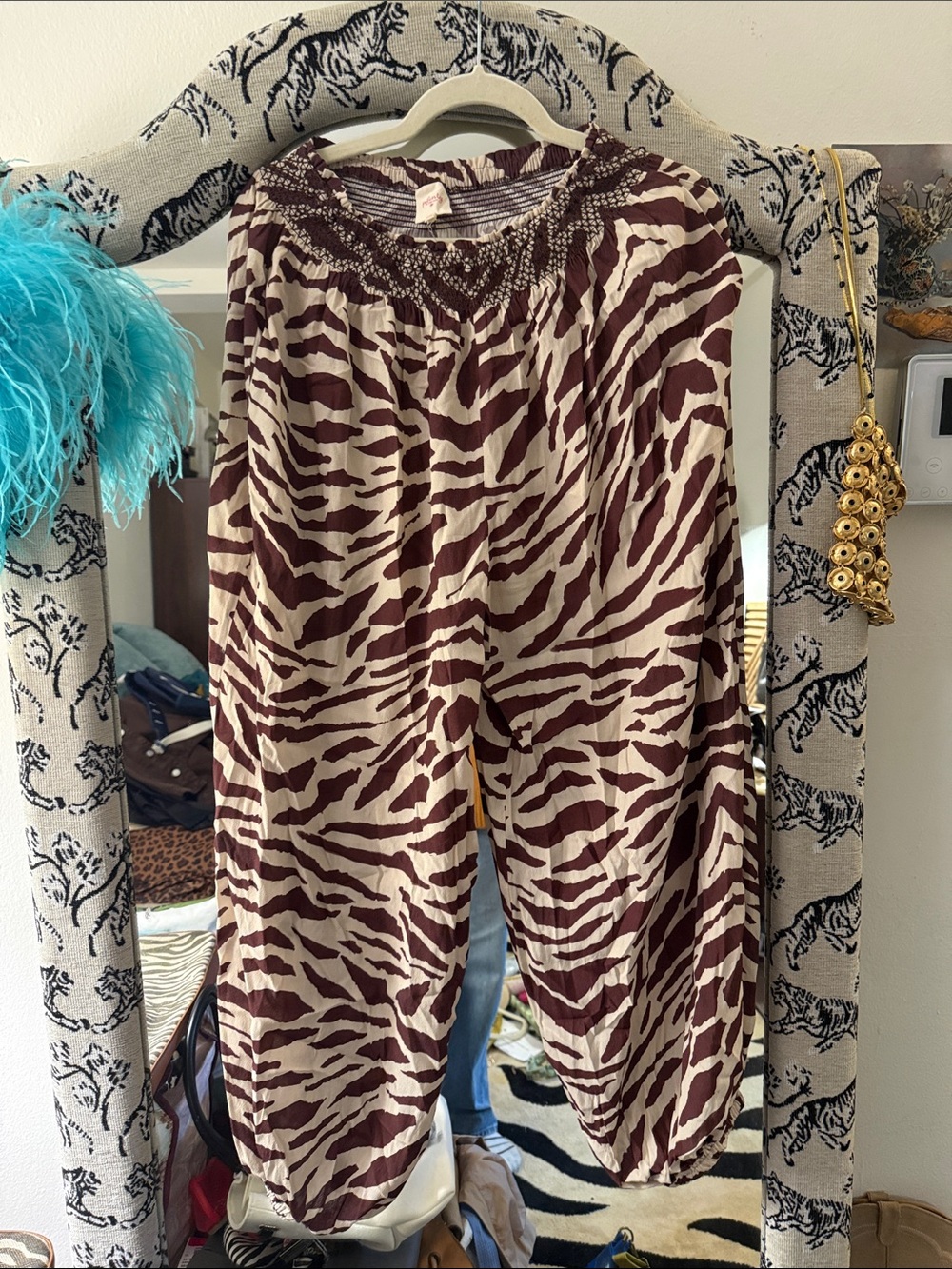 Plenty by Tracy Reese Brown and Cream Zebra-Print Wide Leg Pants